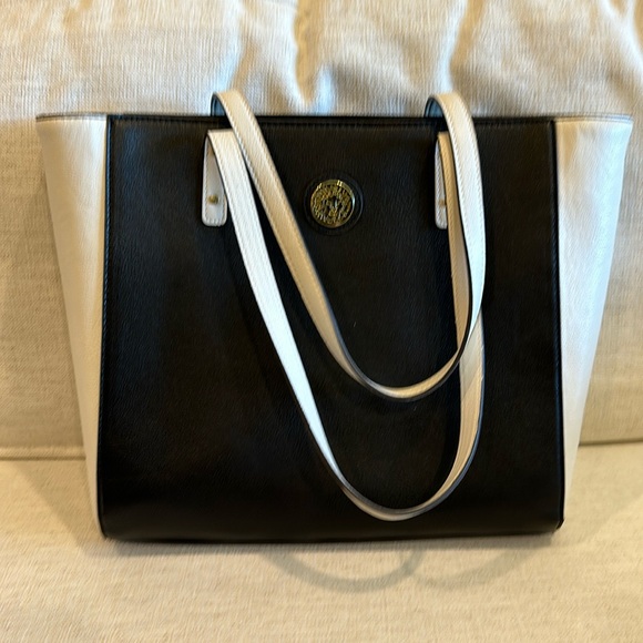 Anne Klein Handbags - Anne Klein Black and White Leather Tote